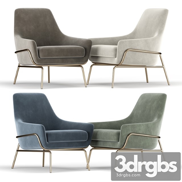 Coco Velvet Lounge Chair 3dsmax Download - thumbnail 1