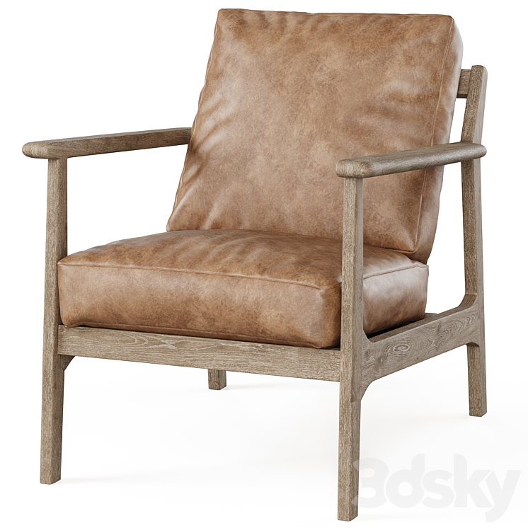 Cody Leather Armchair by pottery barn 3DS Max Model - thumbnail 1