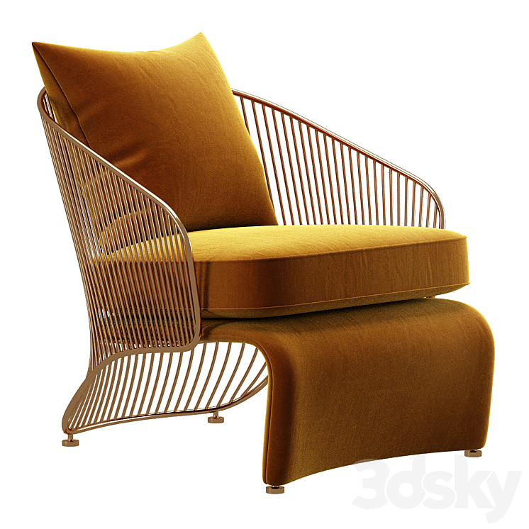 COLETTE ARMCHAIR – Poltrone Minotti 3DS Max - thumbnail 1