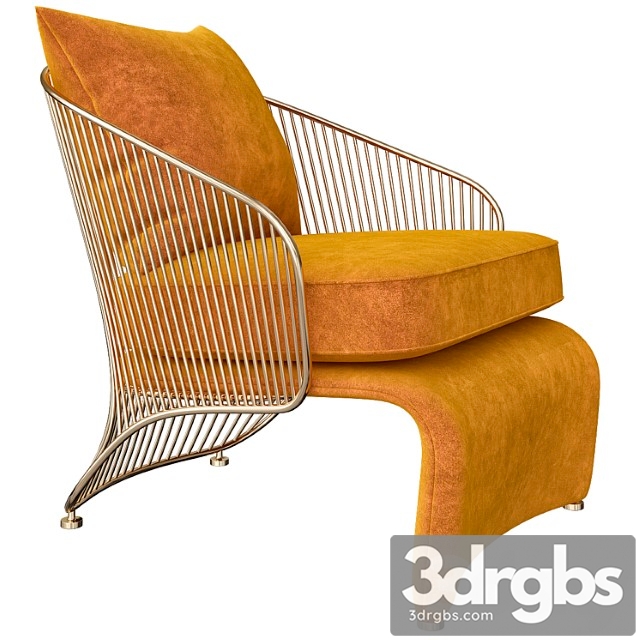 Colette bergere armchair by minotti 3dsmax Download - thumbnail 1