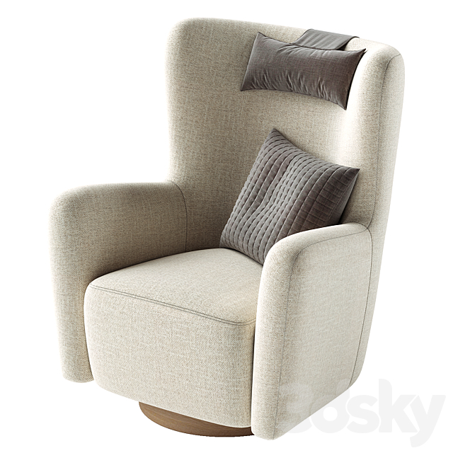 Colette Swivel Armchair 3DS Max Model - thumbnail 3