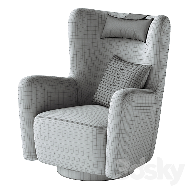 Colette Swivel Armchair 3DS Max Model - thumbnail 4