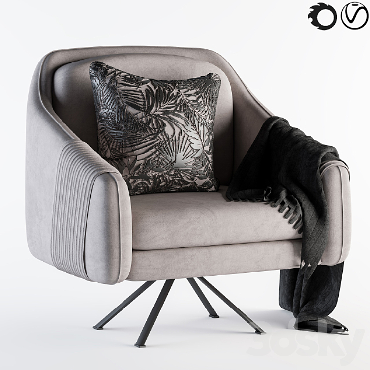 Comfort armchair 3DS Max - thumbnail 1