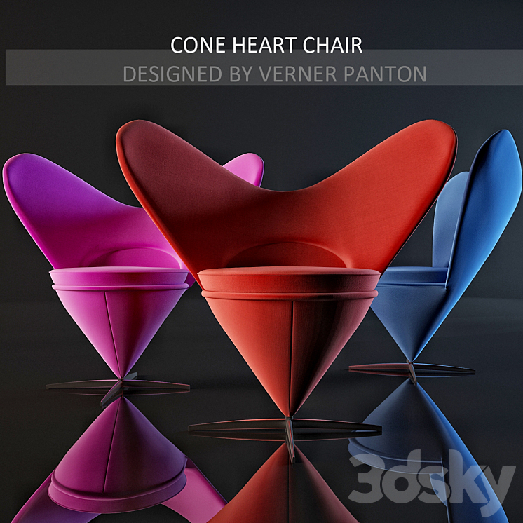 Cone Heart Chair 3DS Max Model - thumbnail 1