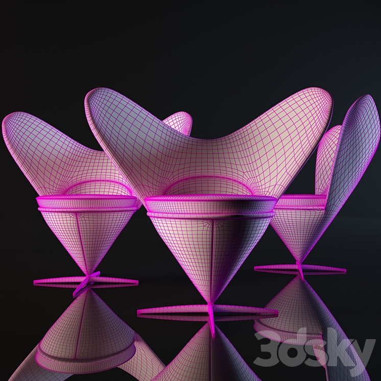 Cone Heart Chair 3DS Max Model - thumbnail 2