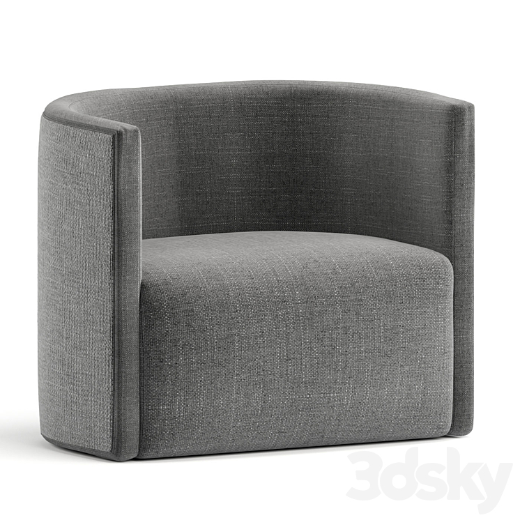 CONFIDENT RATTAN By Living Divani Fabric armchair with armrests 3DS Max - thumbnail 1