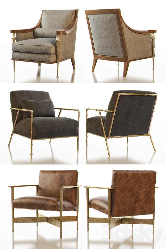 Contemporary Chair Pack – Set III 3DS Max Model - thumbnail 2