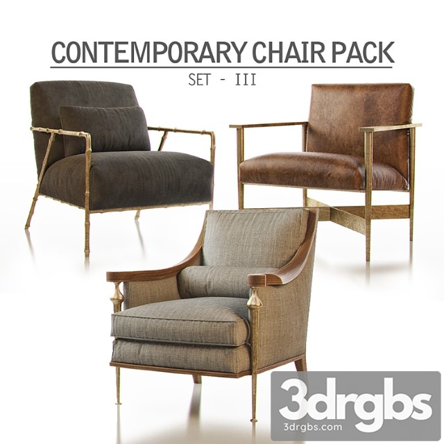 Contemporary chair pack – set iii 3dsmax Download - thumbnail 1