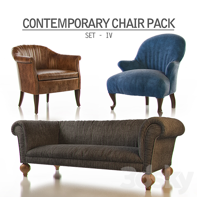 Contemporary Chair Pack – Set IV 3DSMax File - thumbnail 1