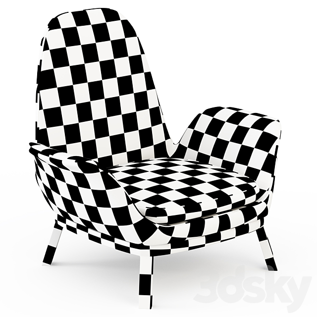 Contemporary fireside chair EVEN 3DS Max Model - thumbnail 2