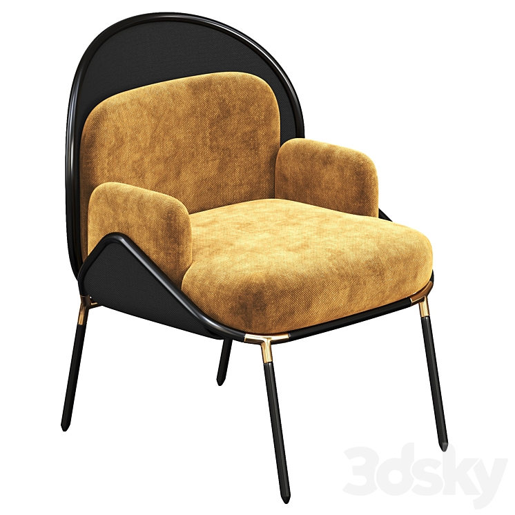 Contemporary visitor armchair MESH LOW BACK 3DS Max Model - thumbnail 1