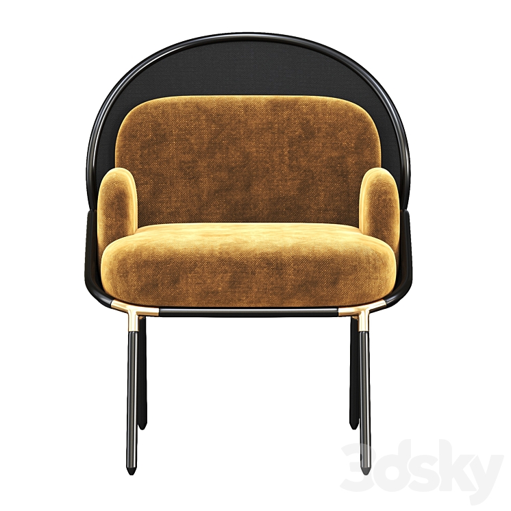 Contemporary visitor armchair MESH LOW BACK 3DS Max Model - thumbnail 2