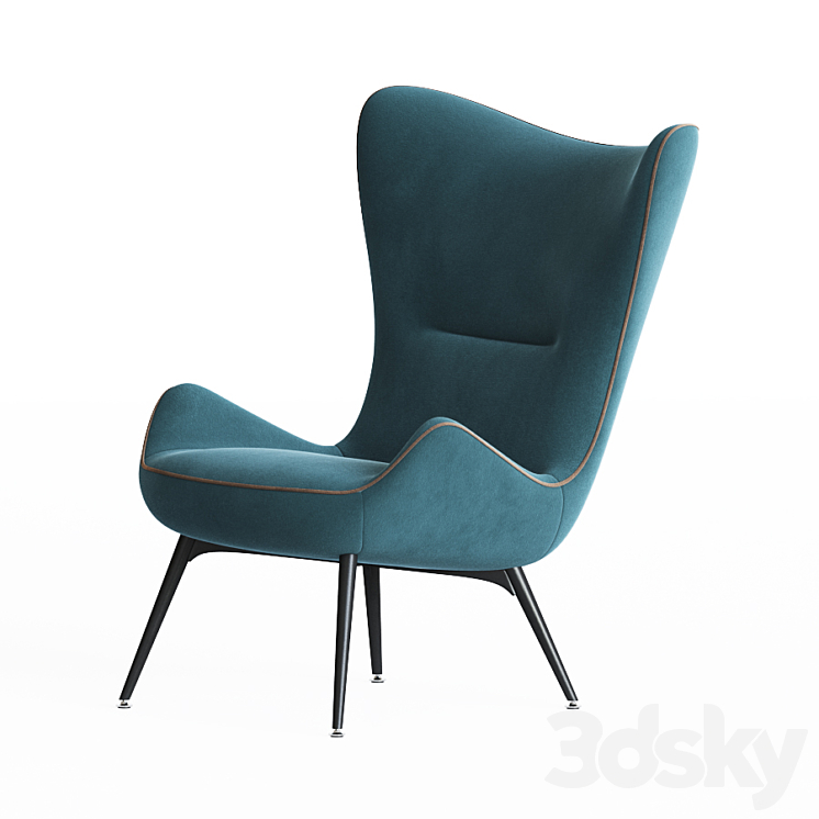 Contessa Armchair 1956 Wittmann 3DS Max - thumbnail 2