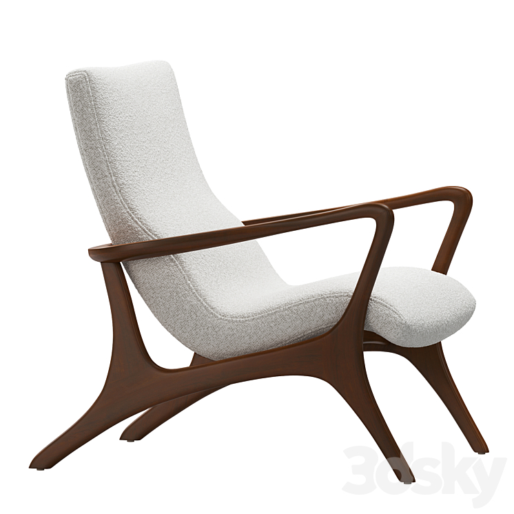 Contour Low Back Lounge Chair by Vladimir Kagan 3DS Max Model - thumbnail 2