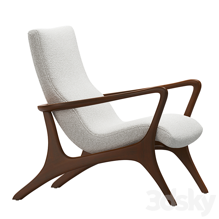 Contour Low Back Lounge Chair by Vladimir Kagan 3DS Max - thumbnail 2