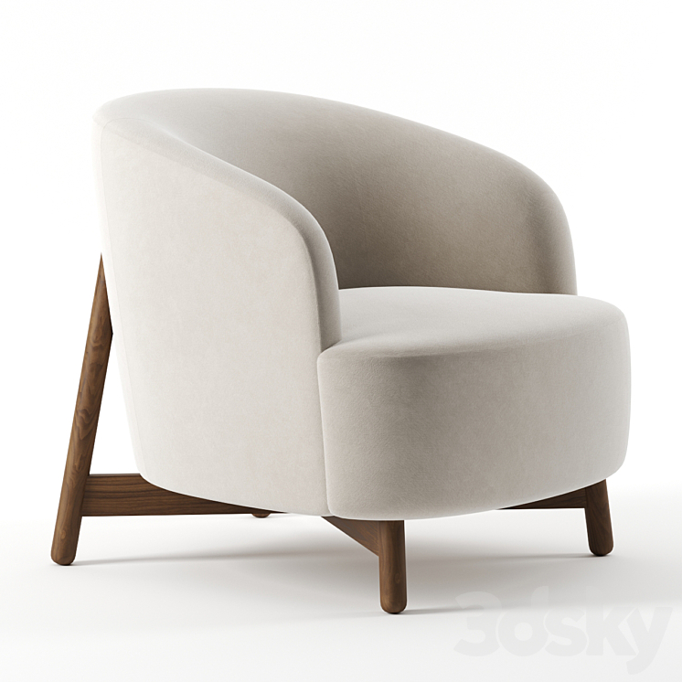 Copine armchair by Porada 3DS Max - thumbnail 1