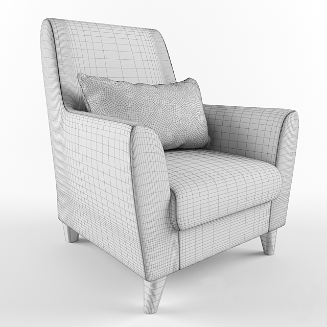 Coral chair with cushion 3ds Max - thumbnail 3