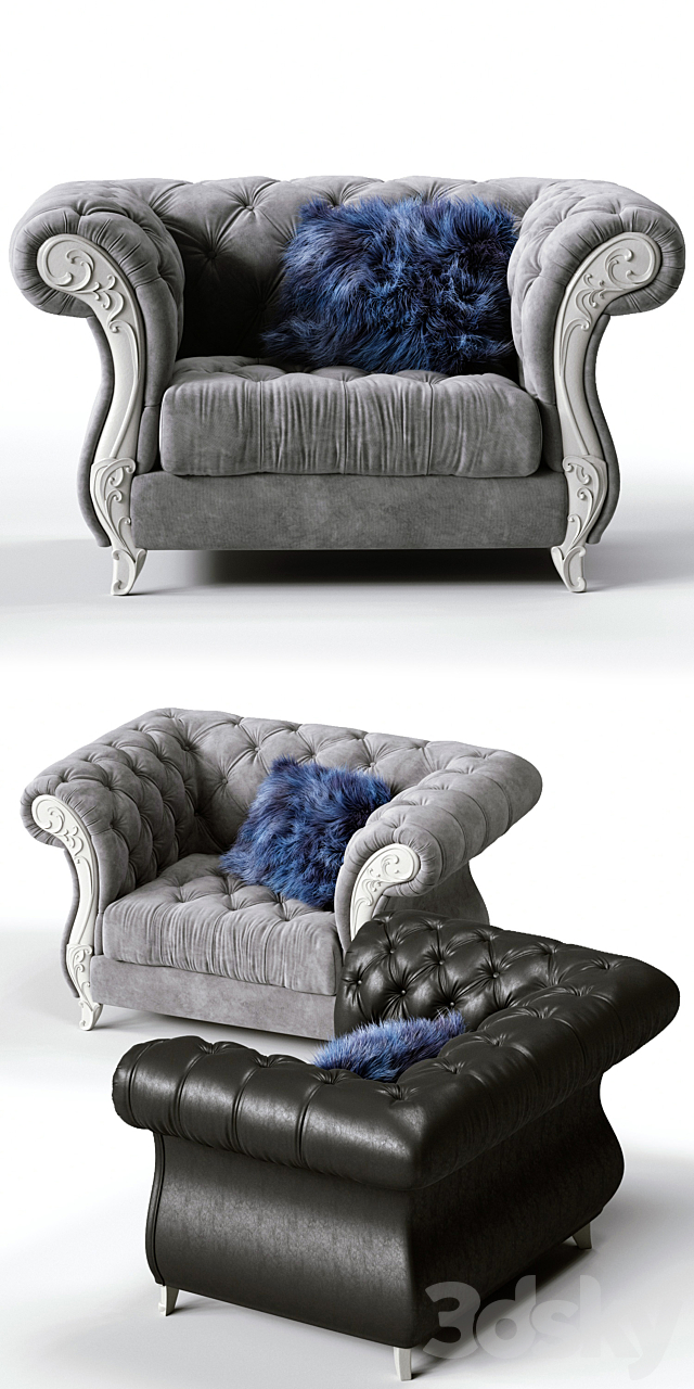 CorteZARI GABRIEL Armchair 3ds Max - thumbnail 2