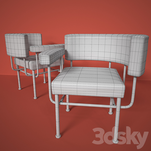 Cotton Club Chair 3ds Max - thumbnail 2