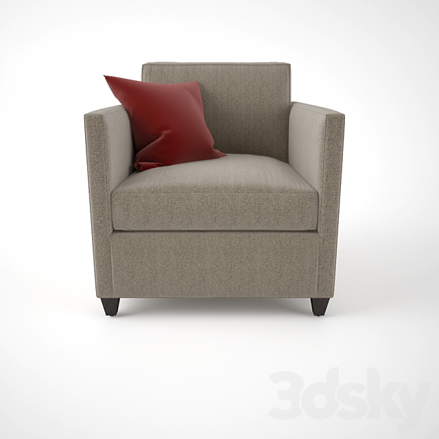 Crate and Barrel Dryden Chair and Ottoman 3ds Max - thumbnail 2