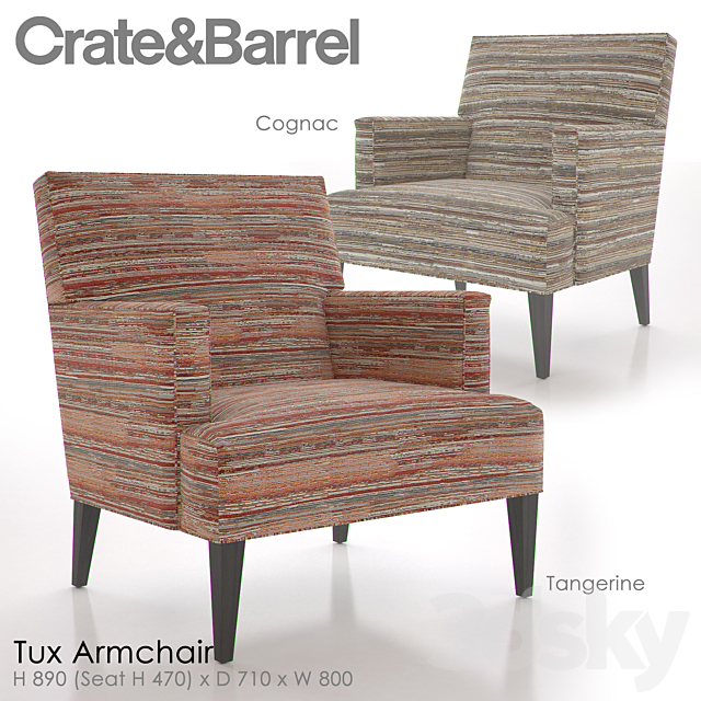 Crate and Barrel Tux Armchair 3DSMax File - thumbnail 1