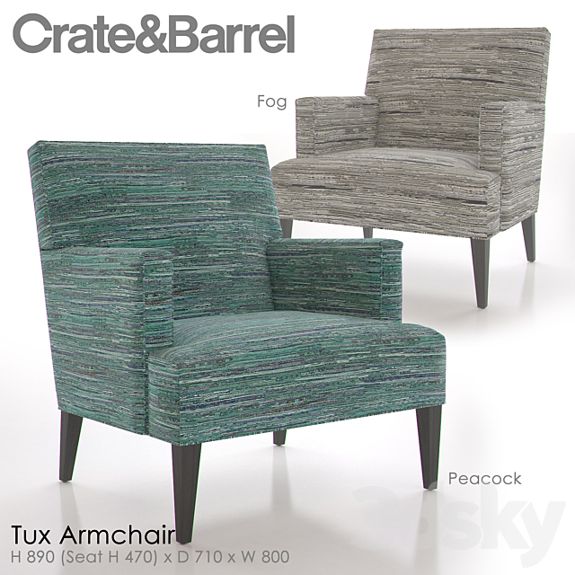 Crate and Barrel Tux Armchair 3DSMax File - thumbnail 2