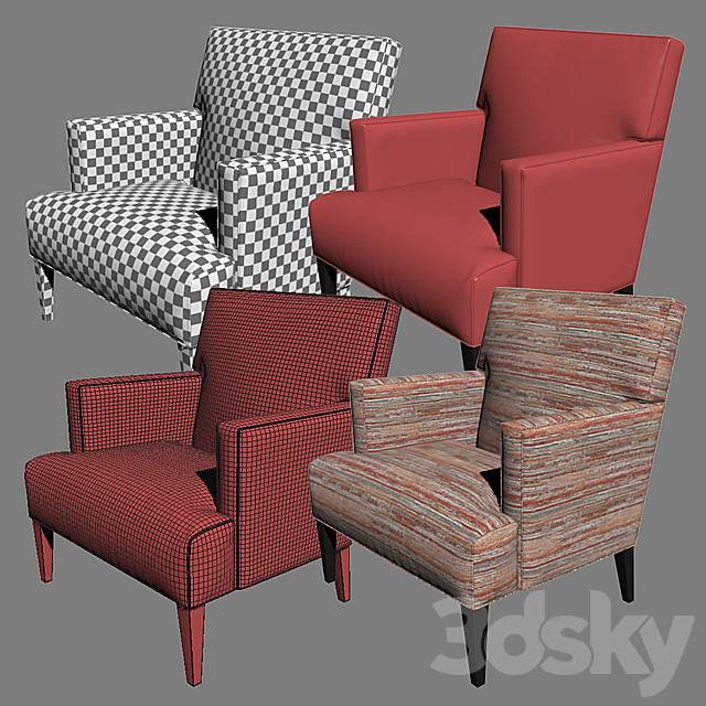 Crate and Barrel Tux Armchair 3DSMax File - thumbnail 3