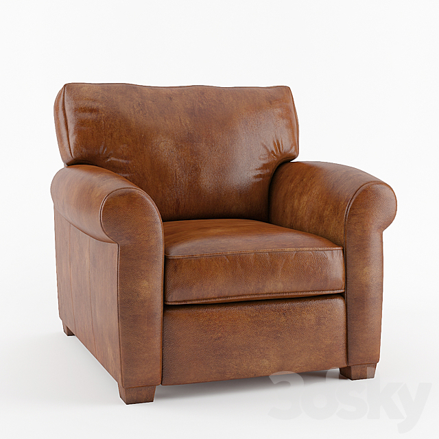 Crate & Barrel _ Carlton Leather Recliner 3ds Max - thumbnail 1