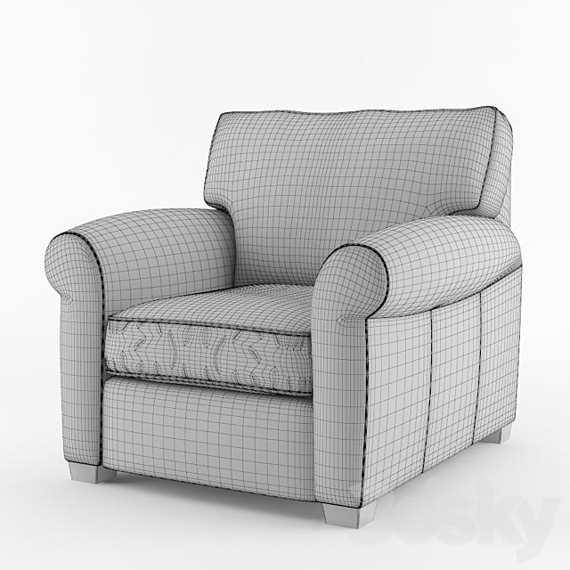 Crate & Barrel _ Carlton Leather Recliner 3ds Max - thumbnail 2