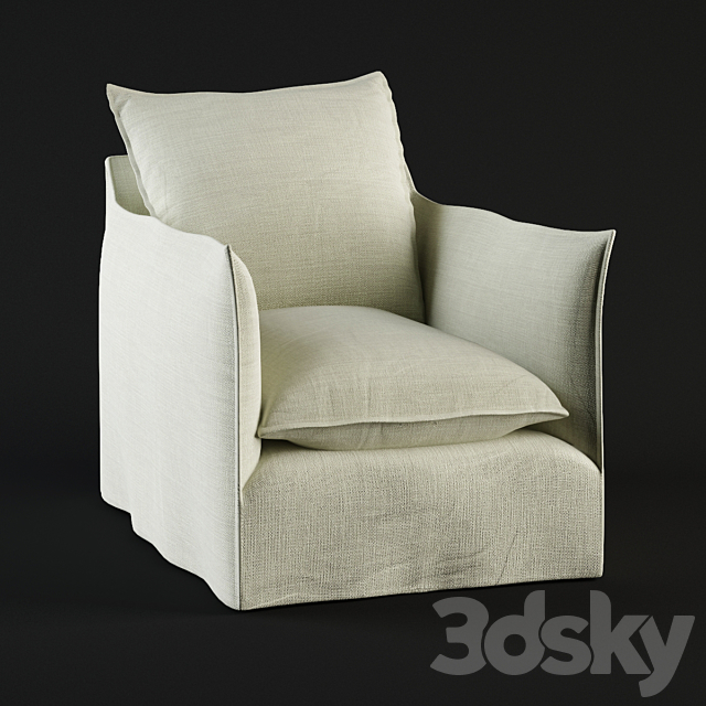 Crate & Barrel _ Oasis Swivel Chair 3ds Max - thumbnail 1