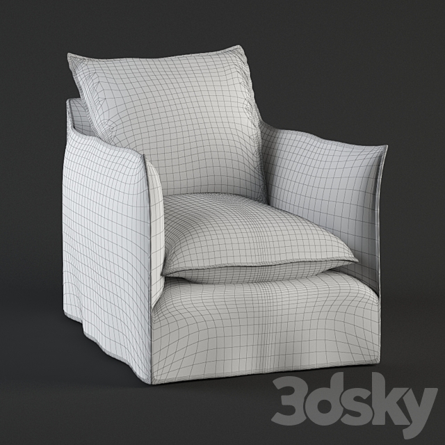 Crate & Barrel _ Oasis Swivel Chair 3ds Max - thumbnail 2