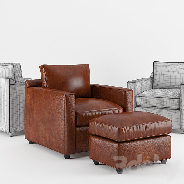 Crate & Barrel _ Troy Chair and a Half 3DSMax File - thumbnail 1