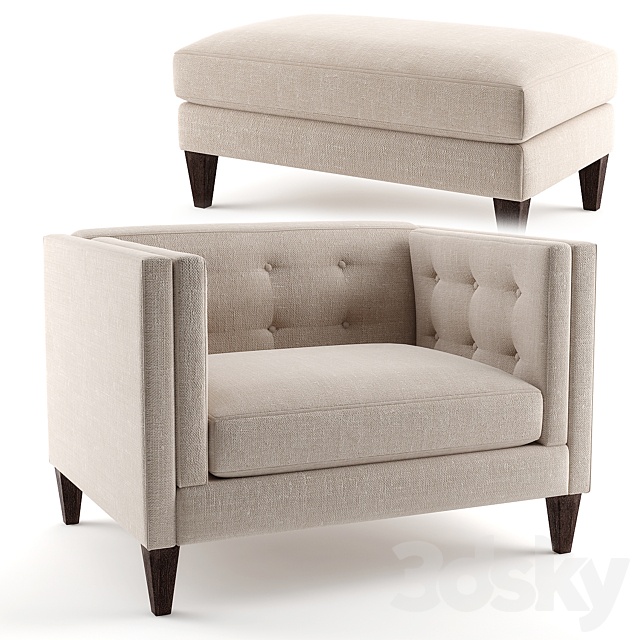 Crate & Barrel Aidan Chair 3ds Max - thumbnail 3