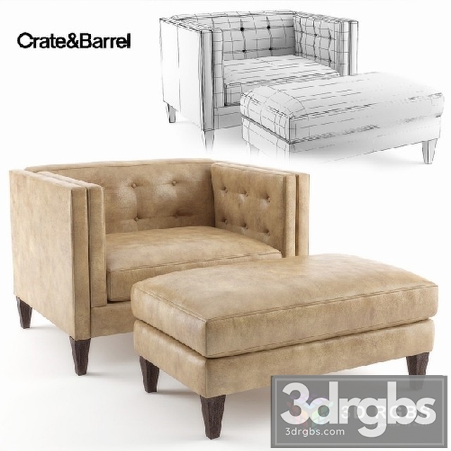 Crate Barrel Aidan Chair 3dsmax Download - thumbnail 1