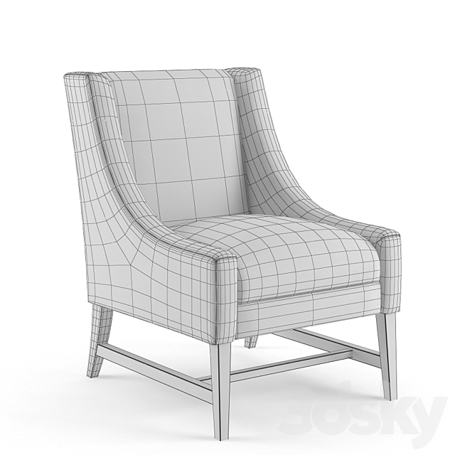 Crate & Barrel Armchair 3DS Max Model - thumbnail 2