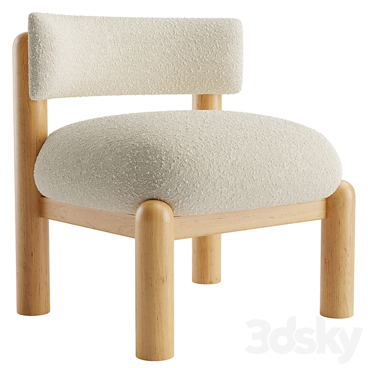 Crate & Barrel Harper Fabric Accent Chair 3DS Max Model - thumbnail 1