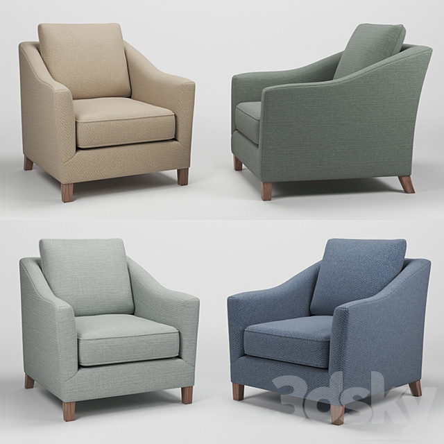 Crate & Barrel Keely Chair 3ds Max - thumbnail 1