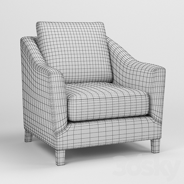 Crate & Barrel Keely Chair 3ds Max - thumbnail 2