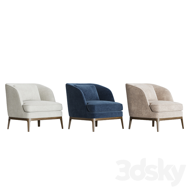 Crate & Barrel Seychelles Wood Trim Chair 3DSMax File - thumbnail 3