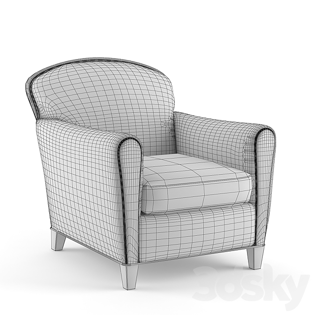 Crate&Barrel _ Eiffel Leather Chair 3DSMax File - thumbnail 2