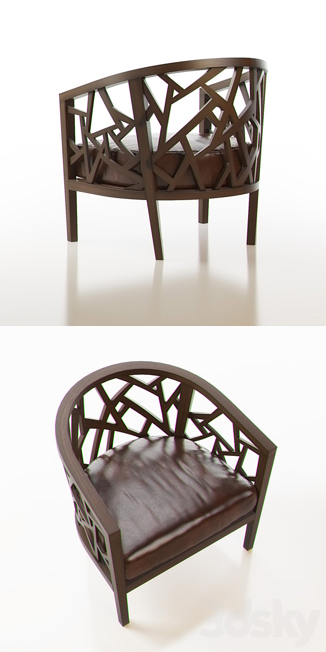 Crate&Barrel Ankara Truffle Frame Chair 3DS Max Model - thumbnail 2