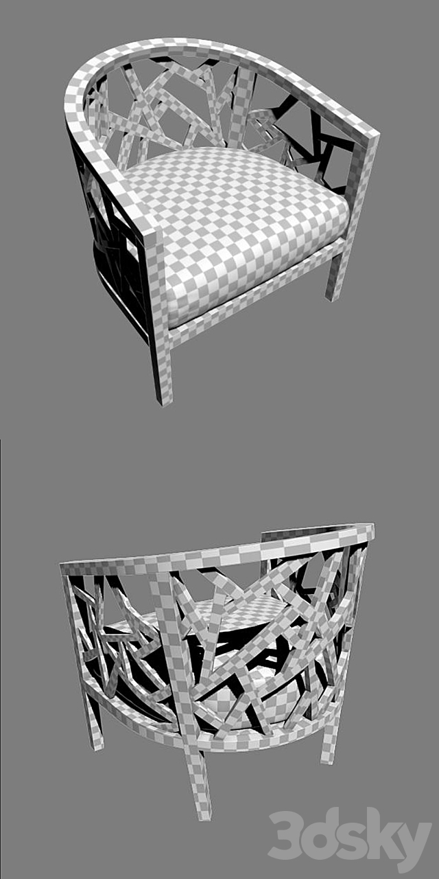 Crate&Barrel Ankara Truffle Frame Chair 3DS Max Model - thumbnail 3