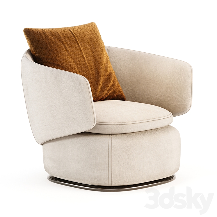 Crescent Swivel Chair 3DS Max Model - thumbnail 1