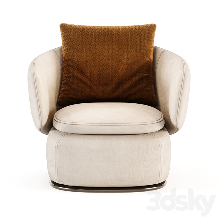 Crescent Swivel Chair 3DS Max Model - thumbnail 2