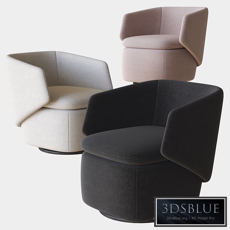 Crescent Swivel Chair West elm 3DS Max - thumbnail 3