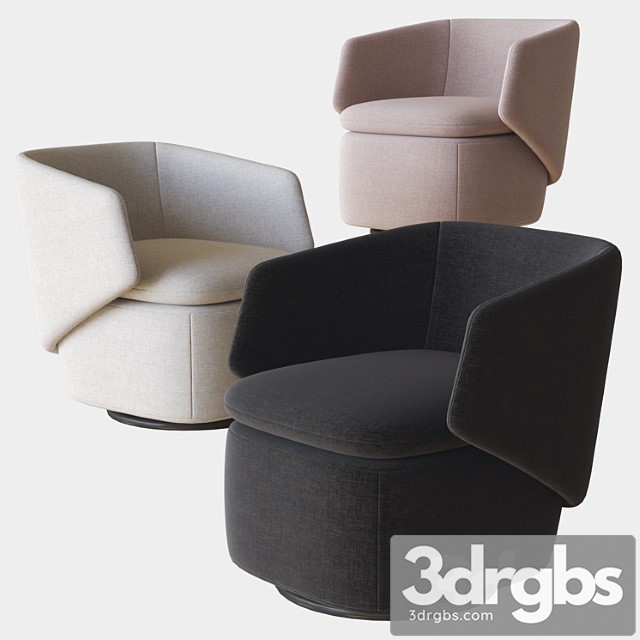 Crescent swivel chair west elm 3dsmax Download - thumbnail 1