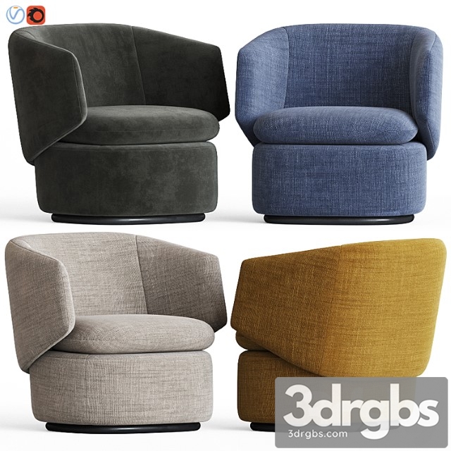 Crescent swivel chair westelm 3dsmax Download - thumbnail 1