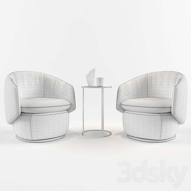 Crescent Swivel Chair_West elm 3DS Max Model - thumbnail 2