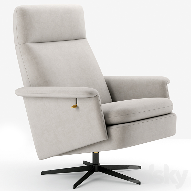 Crescent Swivel Recliner westelm 3DS Max - thumbnail 1