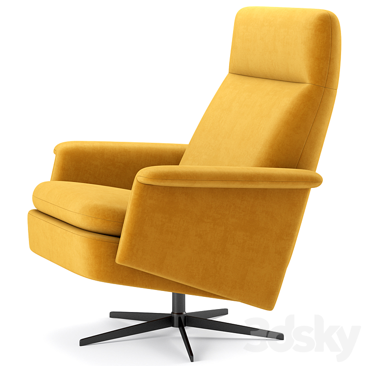 Crescent Swivel Recliner westelm 3DS Max - thumbnail 2